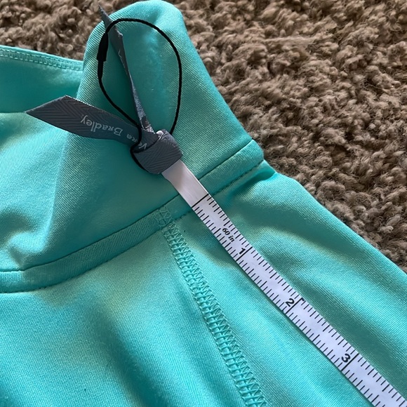 PINK Victoria Secret Ultimate green with black trim 1/4 zip front top Sz Large - Picture 8 of 10